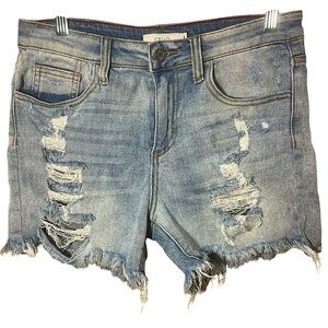Cello Distressed frayed edge denim shorts. Great condition. Size 5.